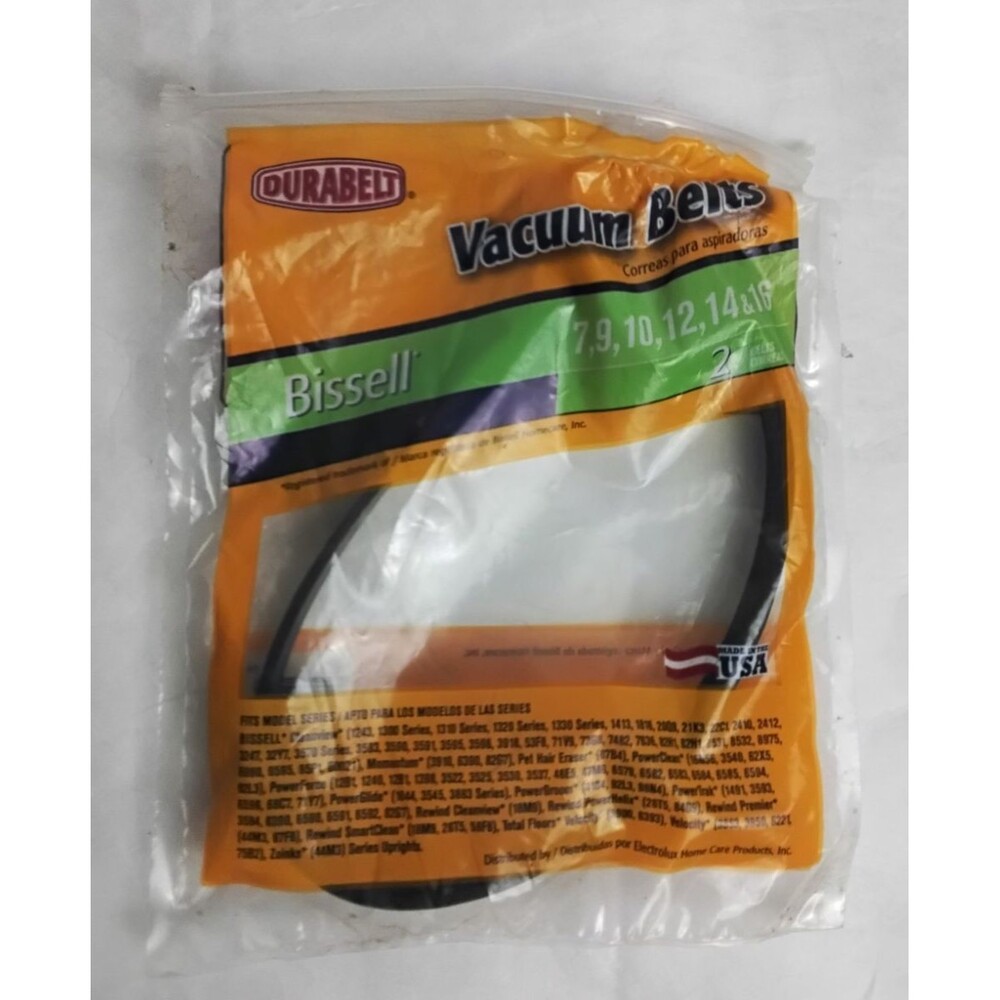 Bissell Vacuum Cleaner Belts DuraBelt 7, 9, 10, 12, 14, & 16 Open Package 1 belt